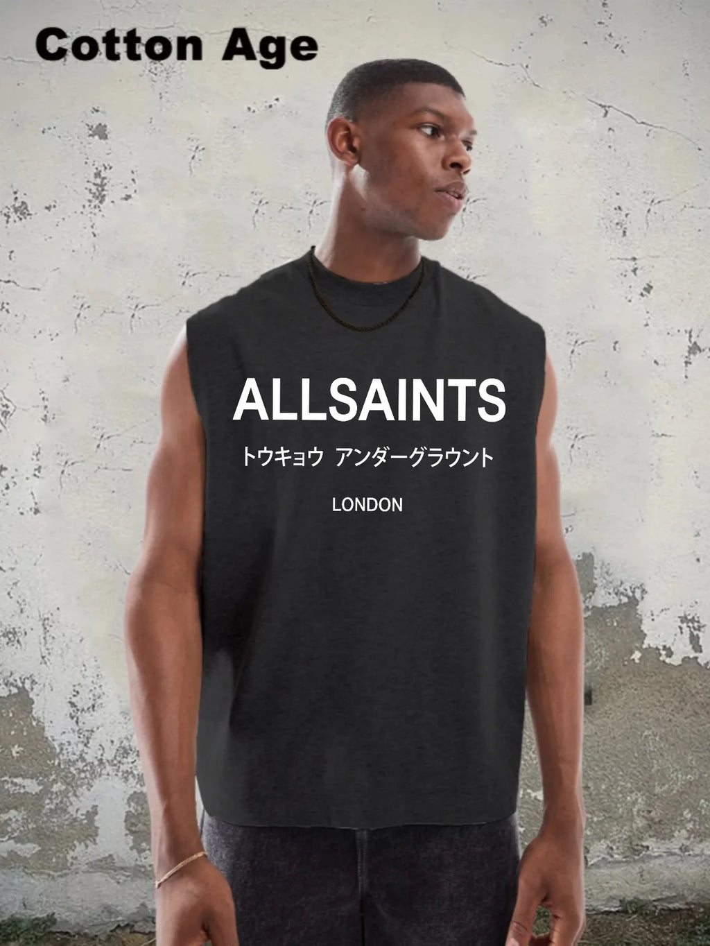 Vintage Men's Tank Top - AllSaints Print Design - Casual Fall/Winter Layering Tee - Perfect Gift For Halloween/Christmas