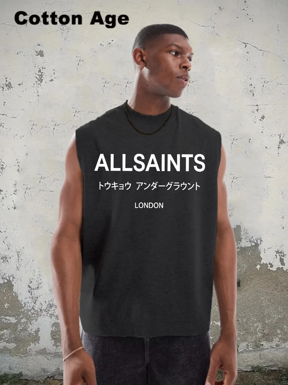 Vintage Men's Tank Top - AllSaints Print Design - Casual Fall/Winter Layering Tee - Perfect Gift For Halloween/Christmas