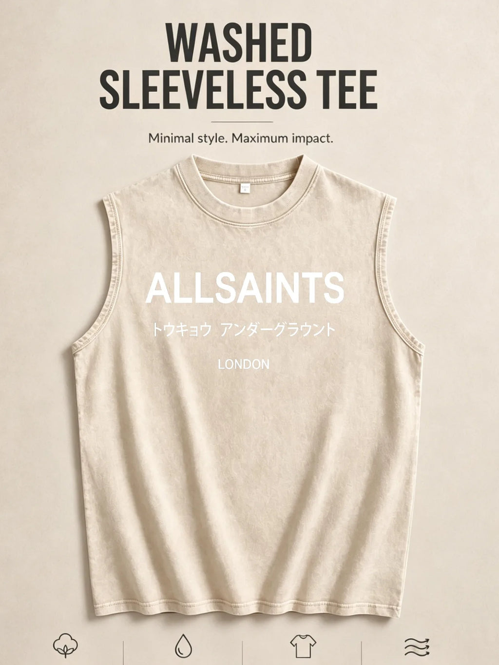 Vintage Men's Tank Top - AllSaints Print Design - Casual Fall/Winter Layering Tee - Perfect Gift For Halloween/Christmas