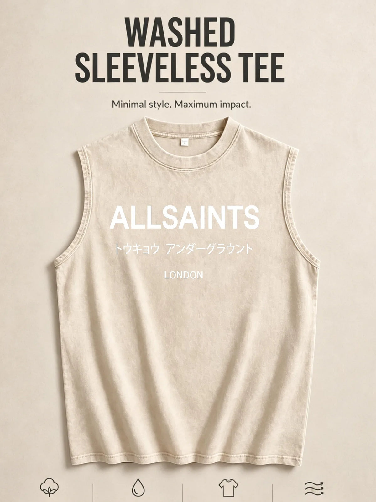 Vintage Men's Tank Top - AllSaints Print Design - Casual Fall/Winter Layering Tee - Perfect Gift For Halloween/Christmas