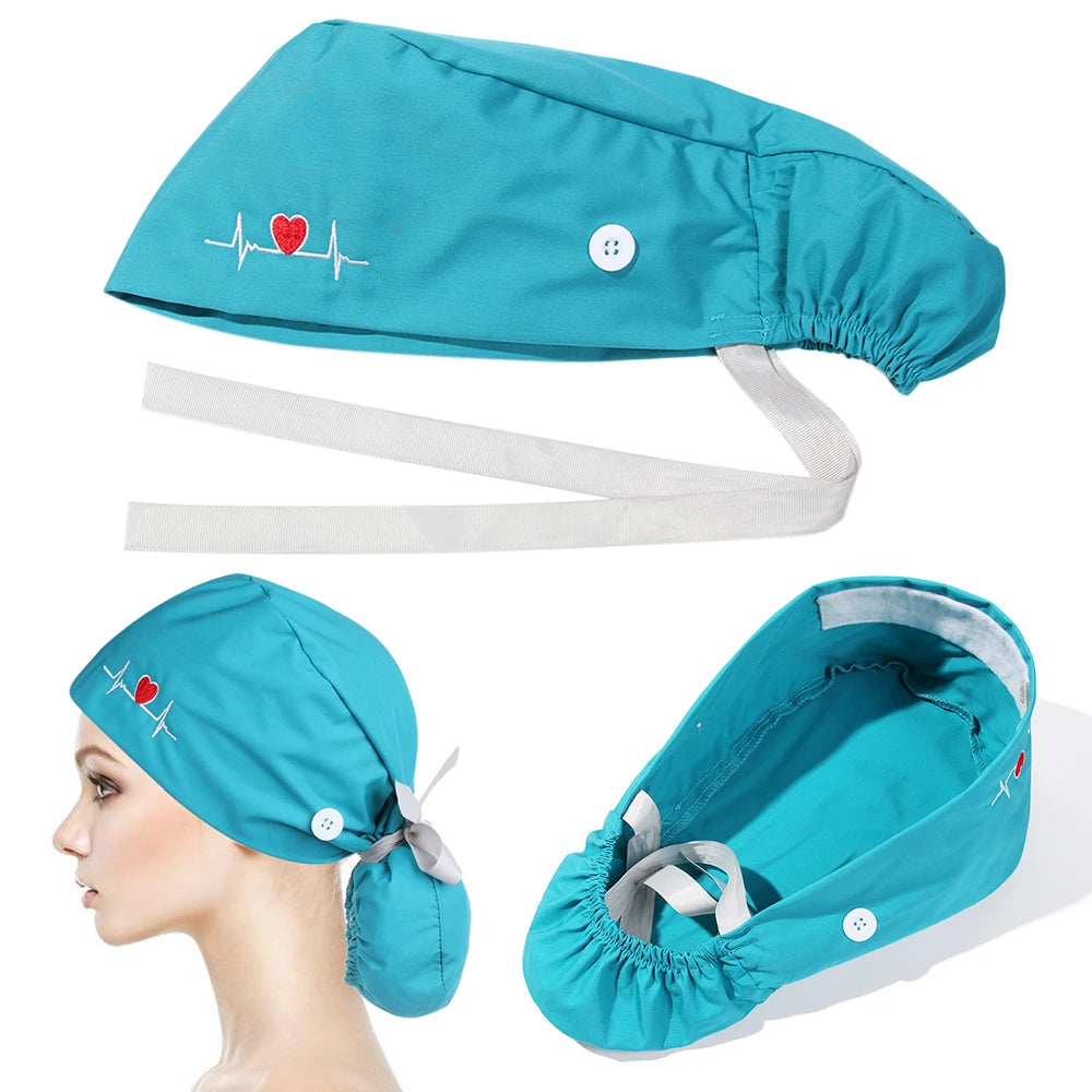 New Operating Room Working Hat Women Long Hair Cap Surgical Cap Eautician Cooking Chef Caps Nurse Headwear Turban
