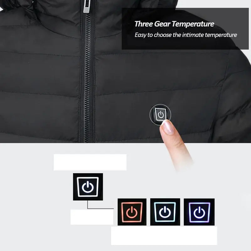 Men Heated Jacket USB Winter Outdoor Electric Heating male bobojaco Warm Sprots Thermal Coat Clothing Heatable men's parka