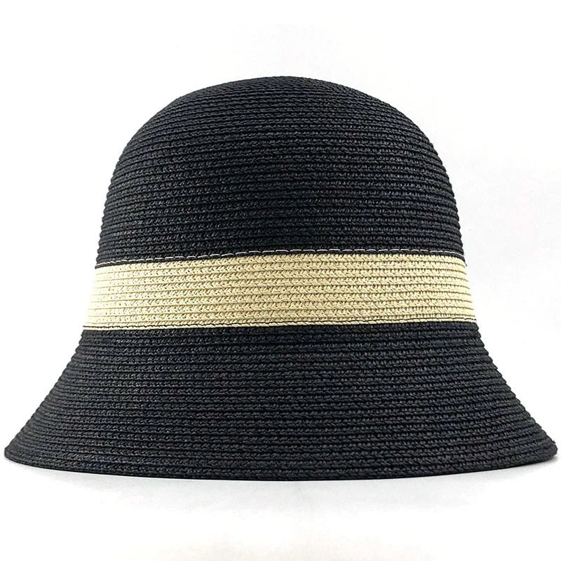 Summer Fashion women Straw Hat Lady Summer Sun Hat Visor cap Panama Style Bucket Cap Strawhat Beach Hat Outdoor girl cap