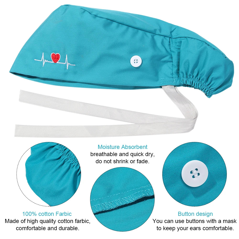 New Operating Room Working Hat Women Long Hair Cap Surgical Cap Eautician Cooking Chef Caps Nurse Headwear Turban
