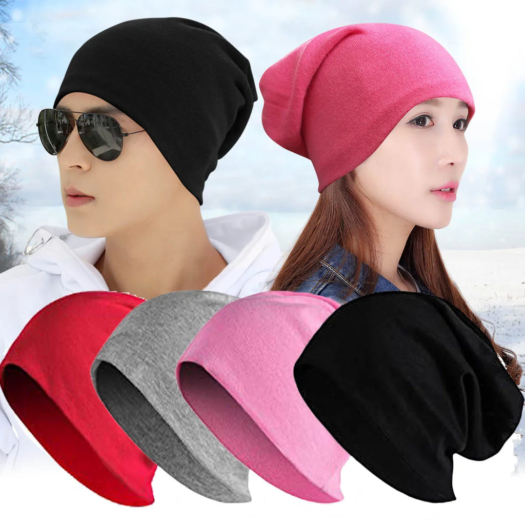 Cotton Knitted Slouchy Hat Sun Hat Warm Windproof Beanie Hip-Hop Hats Ski Baggy Beanies Skullies Unisex Men Women Hedging Cap