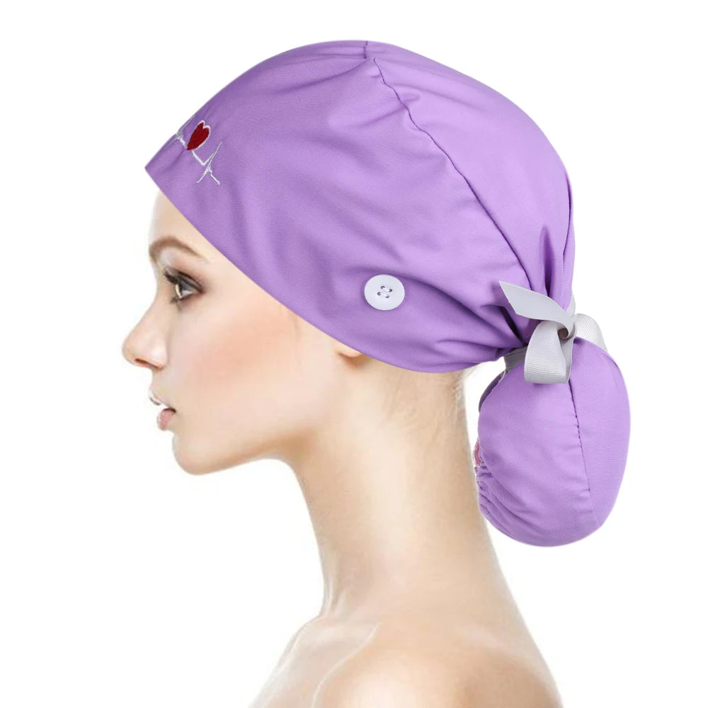 New Operating Room Working Hat Women Long Hair Cap Surgical Cap Eautician Cooking Chef Caps Nurse Headwear Turban