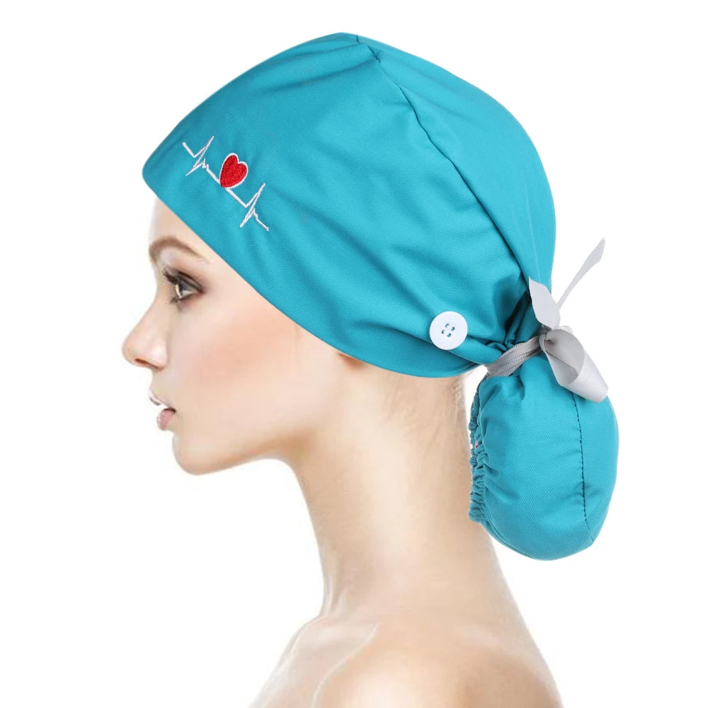 New Operating Room Working Hat Women Long Hair Cap Surgical Cap Eautician Cooking Chef Caps Nurse Headwear Turban