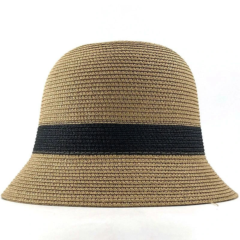 Summer Fashion women Straw Hat Lady Summer Sun Hat Visor cap Panama Style Bucket Cap Strawhat Beach Hat Outdoor girl cap
