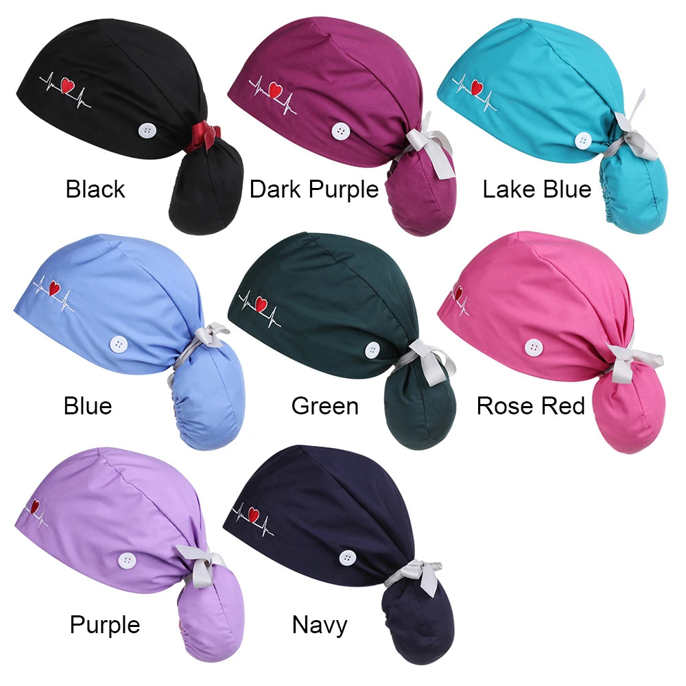 New Operating Room Working Hat Women Long Hair Cap Surgical Cap Eautician Cooking Chef Caps Nurse Headwear Turban
