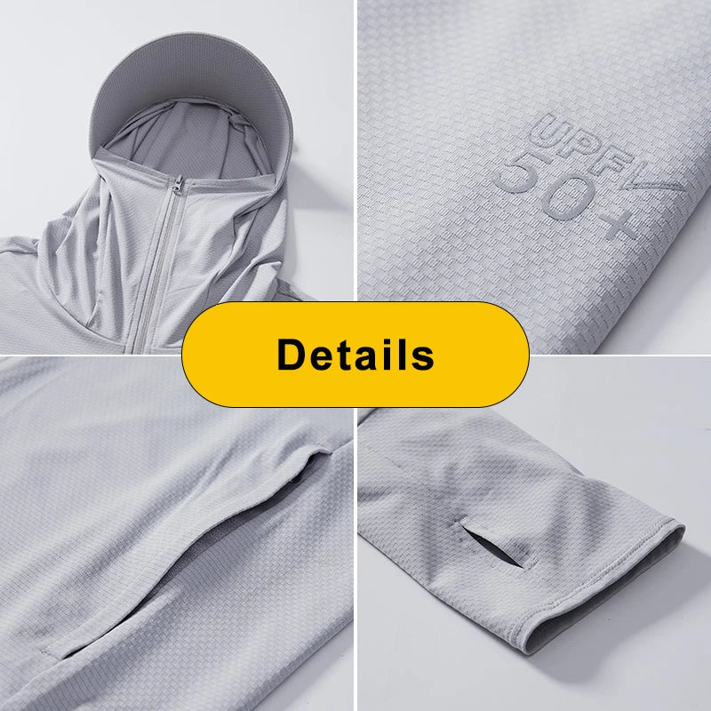 Summer UPF 50+ UV Sun Protection Skin Coats Men Ultra-Light Sportswear Hooded Outwear Men Windbreaker Casual Jackets