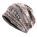Letter Print Beanie Hats For Women Men Vintage Distressed Cracked Design Wasteland Style Spring Summer Warm Fleece-lined Winter