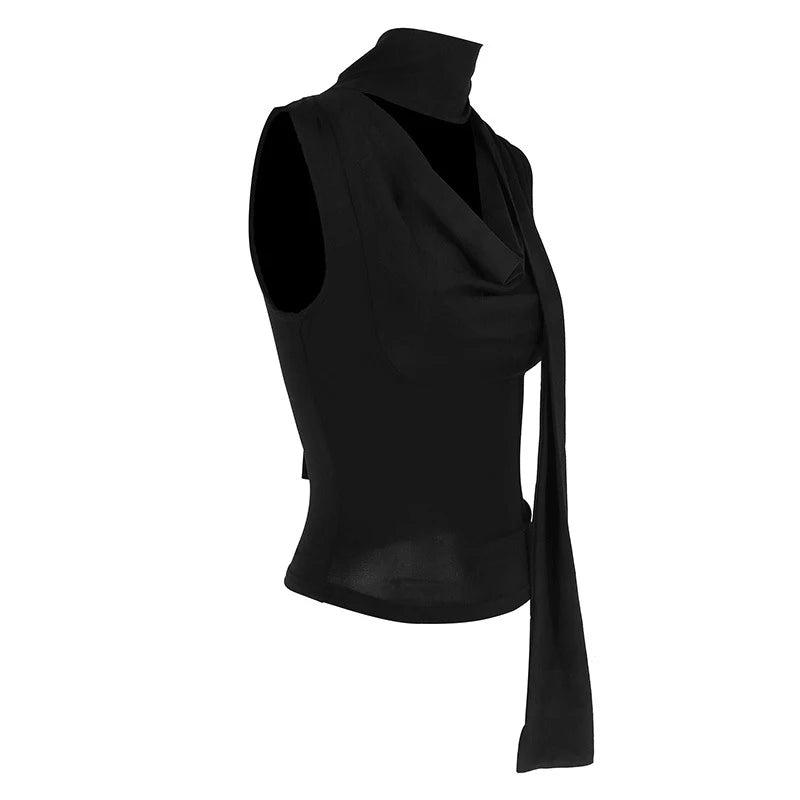 Solid Tank Summer New Women Sexy Sleeveless V-Neck Lady Top Fashion Bandage Streetwear Casual Slim Tank Elegant Knitted Clothing