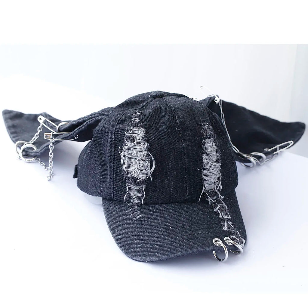 2024 new Hot Girl New Long Rabbit Ears Cowboy Baseball Hat Wash Graffiti Hip Hop Cap Women Men Party Team Baseball Cap