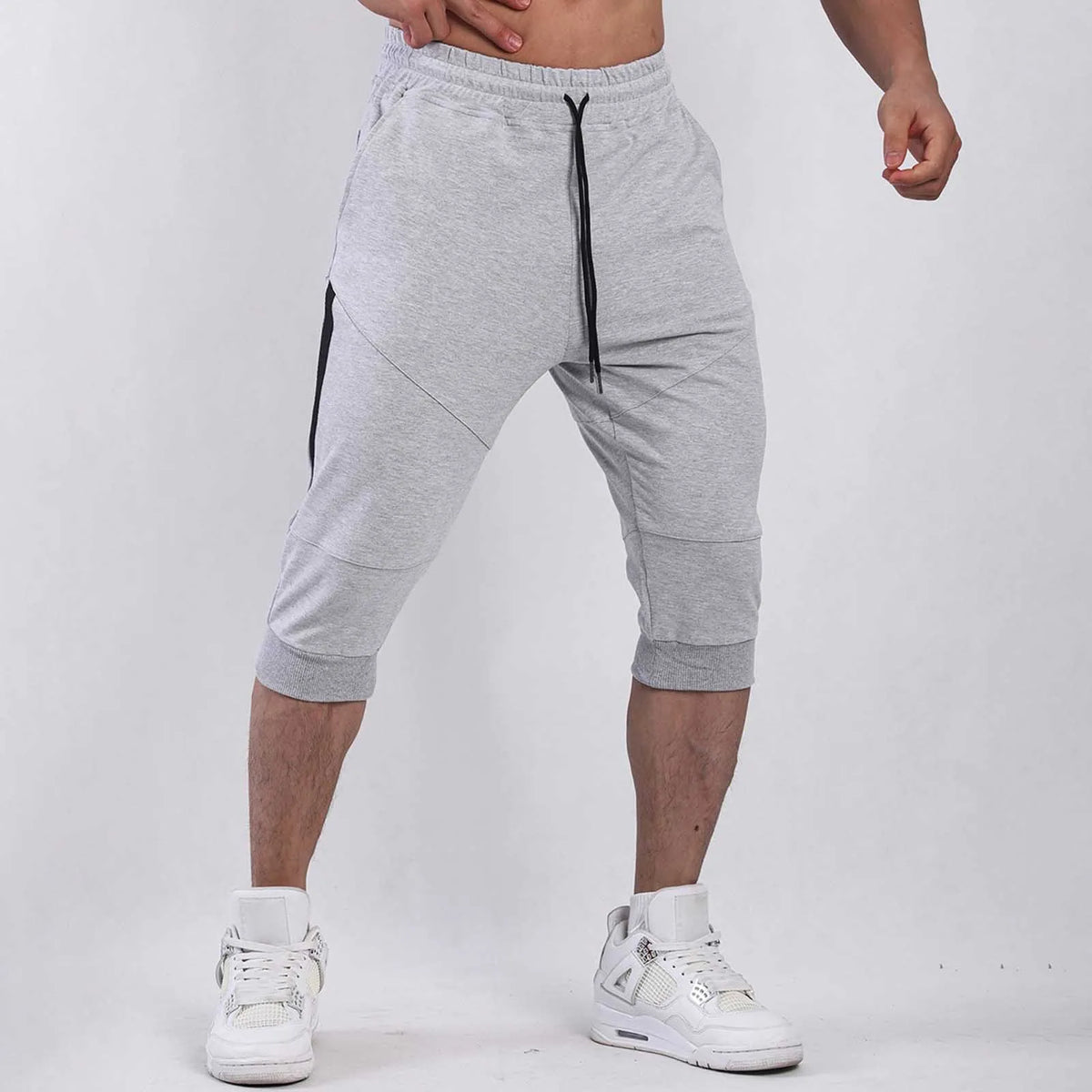 Cropped Shorts Mens Leggings Stretch Sweatwicking Cooling Breathable Summer Athleisure Tracks Pants For Men