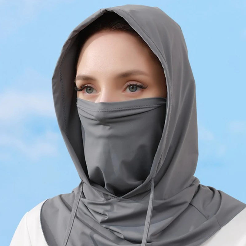 Summer UV Protection Neck Cover Outdoor Balaclava Scarf Sport Face Mask Snood Hood Hat Windproof Cooling Breathable Cycling Cap