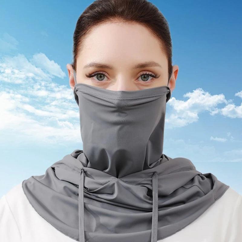 Summer UV Protection Neck Cover Outdoor Balaclava Scarf Sport Face Mask Snood Hood Hat Windproof Cooling Breathable Cycling Cap