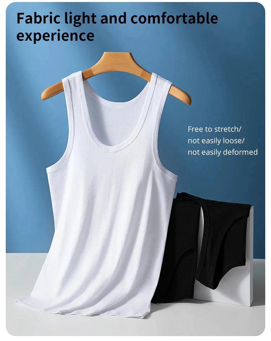 1/3 Piece Men's Cotton Breathable Foundation Joker Black And White Vest Youth Thin Slim Fitness Sports Running Breathable Top