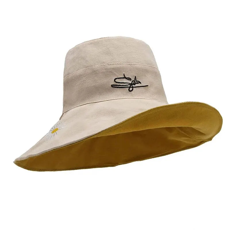 Summer 2024 New Sunshade And Sunscreen Bucket Hat Korean Version Large Brim Outdoor Fashion Neck Hat
