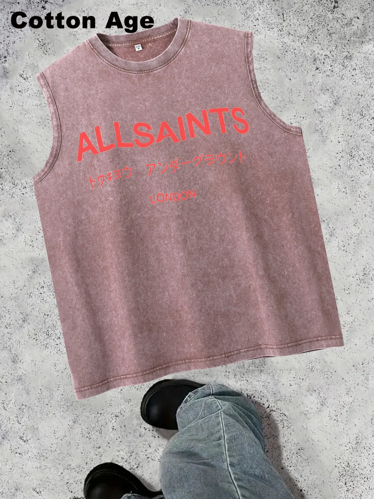 Vintage Men's Tank Top - AllSaints Print Design - Casual Fall/Winter Layering Tee - Perfect Gift For Halloween/Christmas