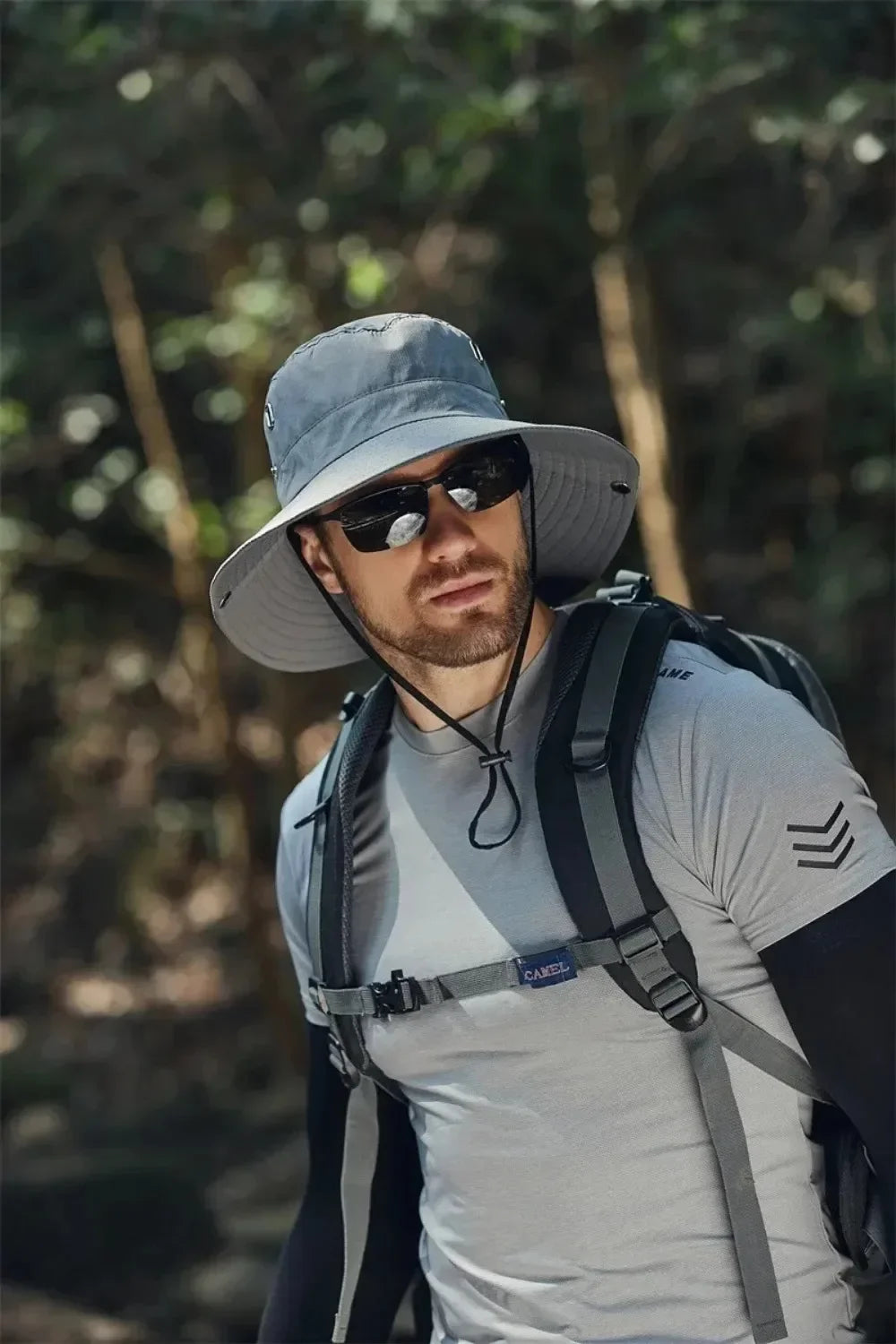 new Men's Wide Brim Sun Hat - Waterproof UV Protection Safari Bucket Hat for Fishing Hiking Climbing Summer Outdoor Oversized