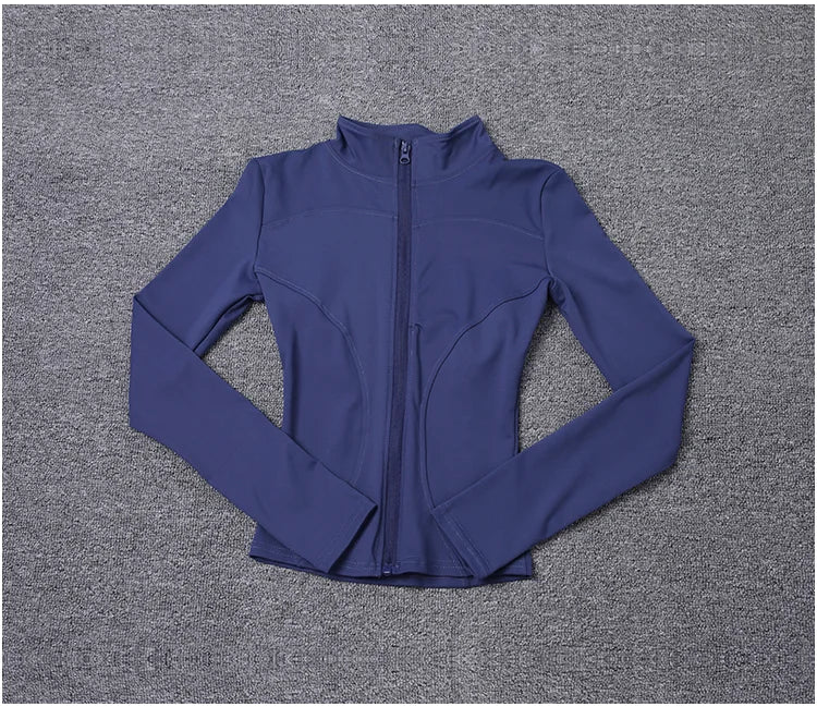 Women Sport Jacket Long Sleeve Shirt Workout Coat Gym Training Clothing Yoga Sportswear
