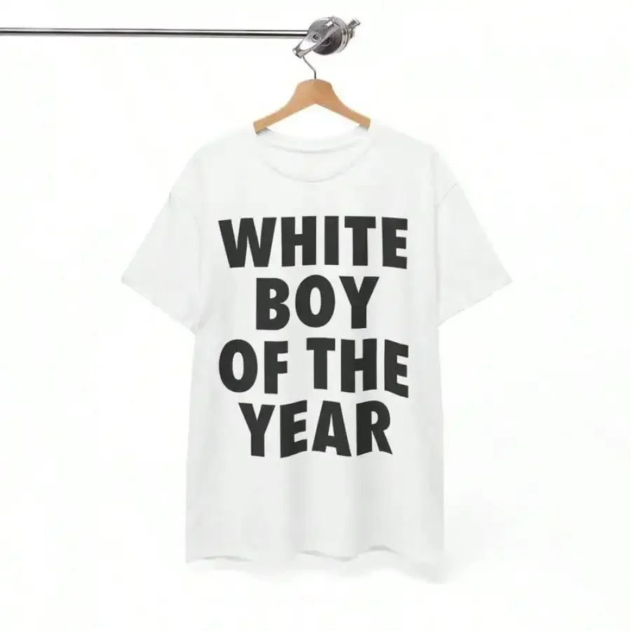 WHITE BOY OF THE YEAR T Shirts Cotton Print Short Sleeve T-shirt Retro Casual Streetwear Vintage Tee Fashion Loose Top UnisexY2K