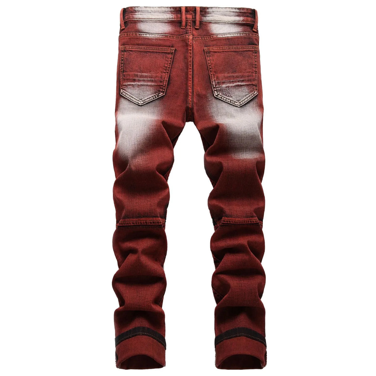 New Motorcycle Style Stretch Hole Beggar Street Tie Dye Gradient Color Personality Fashion Denim Business Stretch Men'S Jeans