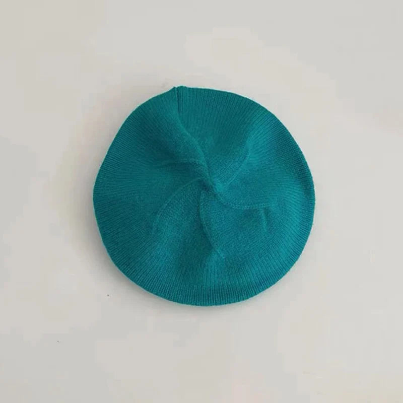 Fashion Cute Baby Knitted Beret Hat Solid Color Children's Warm Hats Autumn Winter Cap For Kids Outdoor Bonnet Accessories Gift