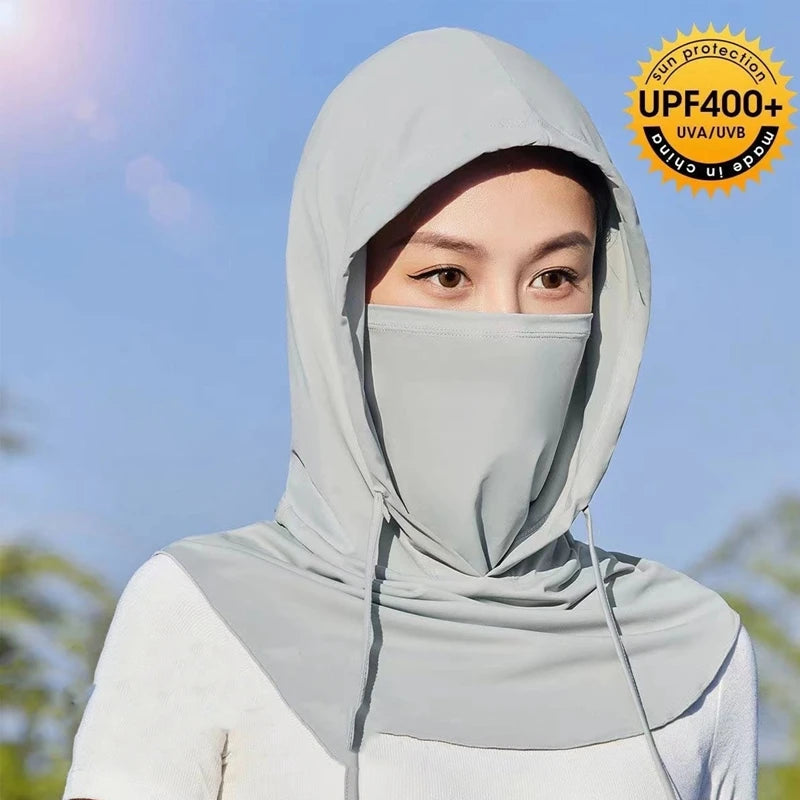 Summer UV Protection Neck Cover Outdoor Balaclava Scarf Sport Face Mask Snood Hood Hat Windproof Cooling Breathable Cycling Cap