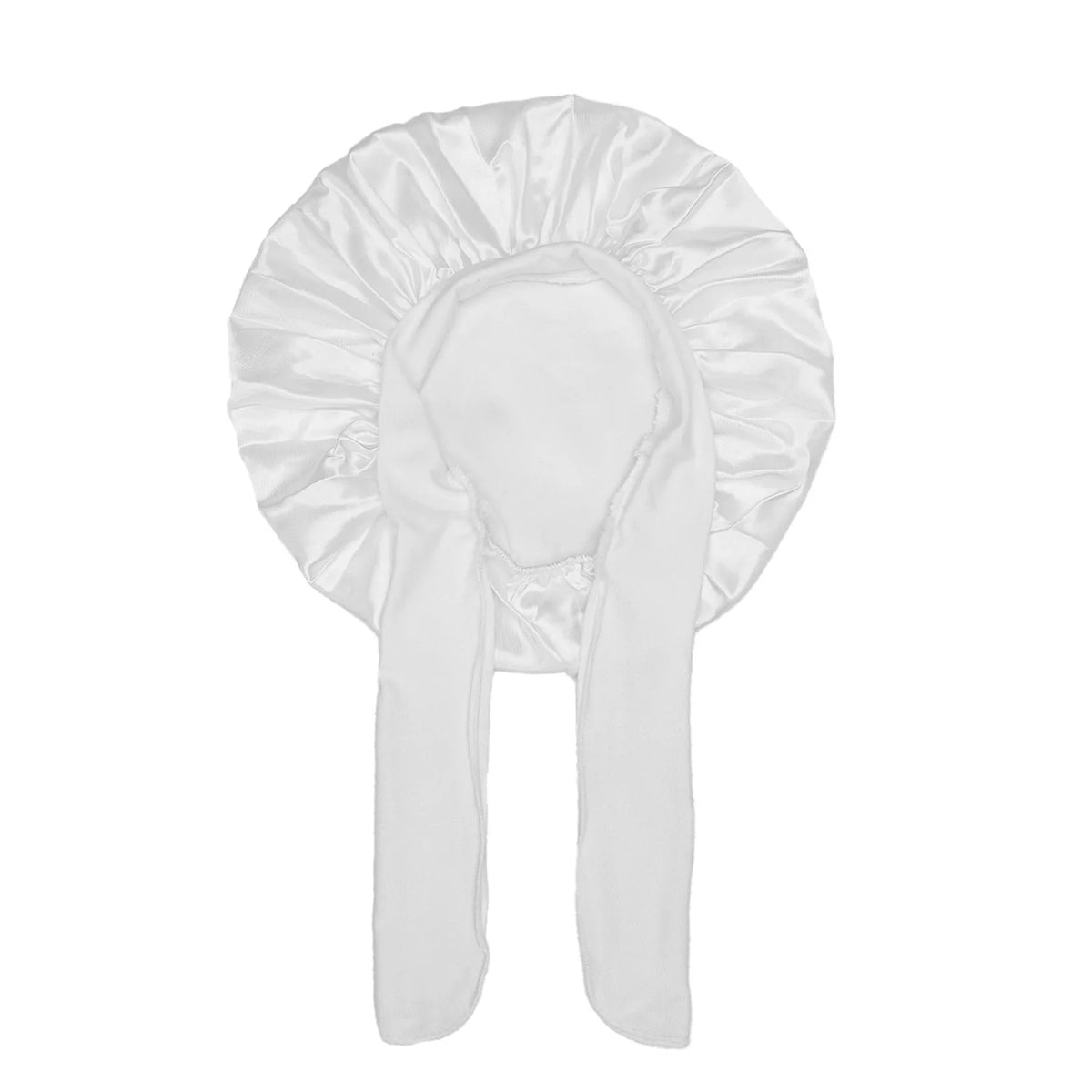 Kids Satin Bonnet Sleep Hat Wide Elastic Band Ribbon Sleeping Cap Boy Girls Flower Printed Silk Shower Cap