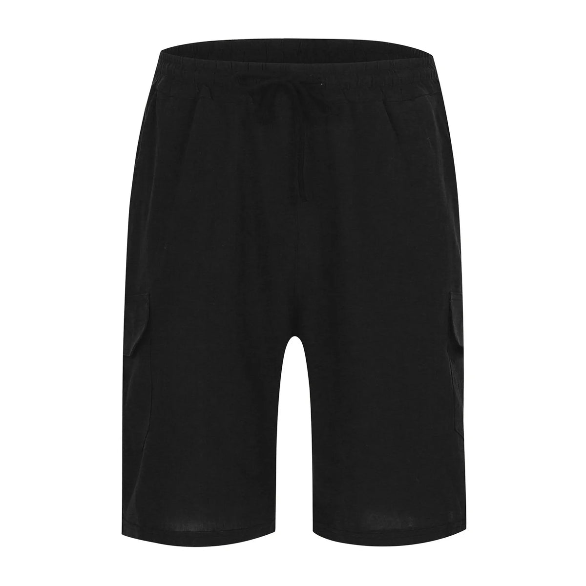 Men Spring And Summer Pant Casual All Solid Color Cotton Linen Loose Trouser Fashion Pockets Wide Leg High Waist A-word Shorts
