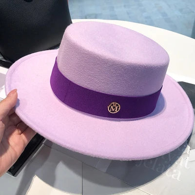 Fedora Hats for Women Fashion Elegant Bowler Dress Caps Panama Church Wedding Ribbon Band Hat Men Felt Jazz Hat