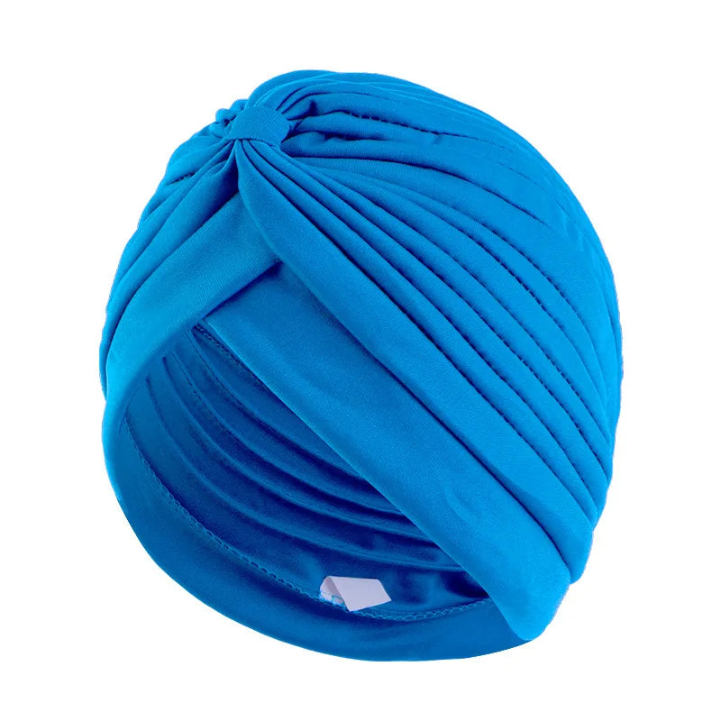 Stretchy Knot Twist Turban Bandanas Women Headscarf Bonnet Muslim Hijab Indian Hats Female Chemo Cap Adult Solid Color Head Wrap