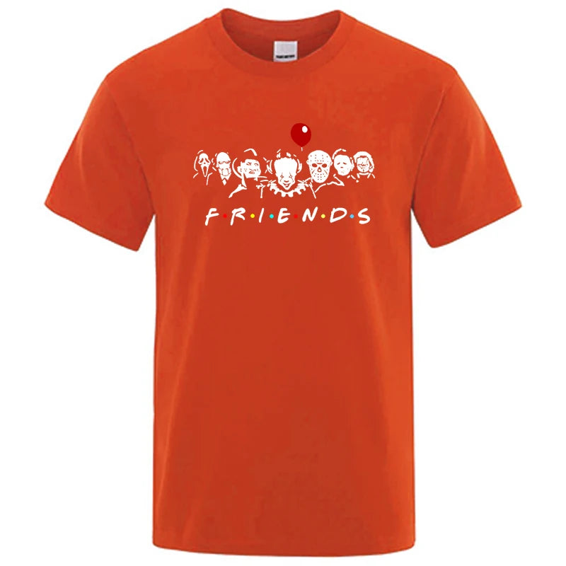 Men's High Quality T-shirt 100% Cotton T-shirt Funny Friends Print T Shirt Loose Summer Cool O-neck Men T-shirt Male Tops Tee