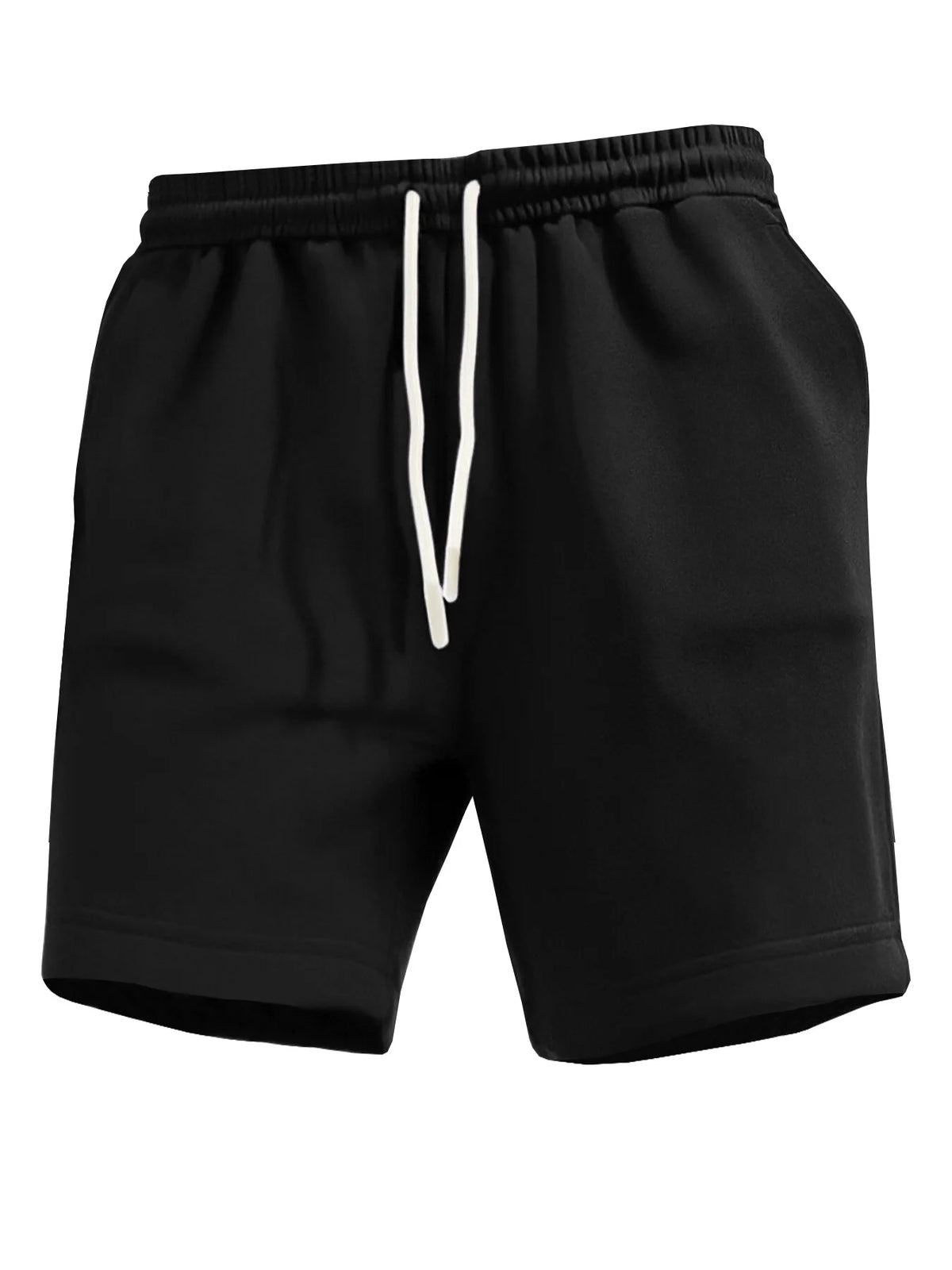 3-piece men's shorts, summer solid color drawstring waist regular comfortable breathable training pants, casual sports pants, suitable for outdoor running, cycling, fitness, mountaineering and other sports