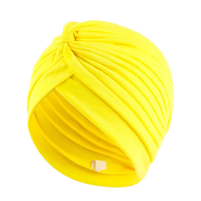 Stretchy Knot Twist Turban Bandanas Women Headscarf Bonnet Muslim Hijab Indian Hats Female Chemo Cap Adult Solid Color Head Wrap