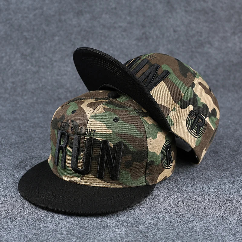 New Fashion Men's Letter Embroidery Tide All-match Flat Brim Baseball Cap Summer Hip-hop Hat Outdoor Shade Adjustable Peaked Cap
