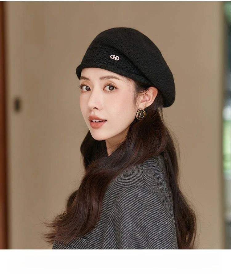 Women's Winter Knit Beret - Fashion  Hat Soft Warm Comfortable Stretchy Cap for Cold Weather