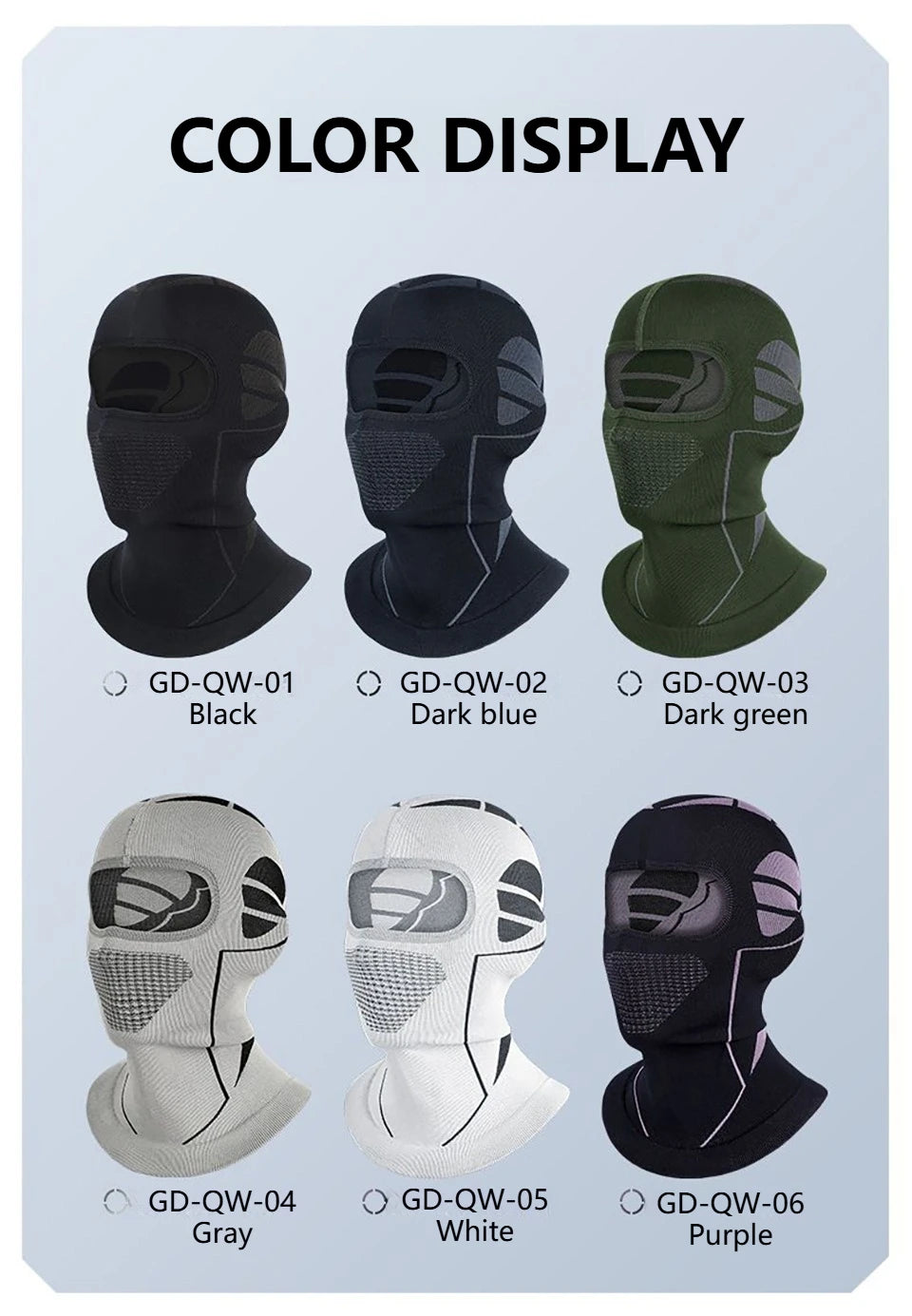 GTUBIKE Unisex Winter Warm Balaclava Hat Elastic Breathable Cycling Full Face Mask Outdoor Skiing Mask Motorcycle Helmet Inner