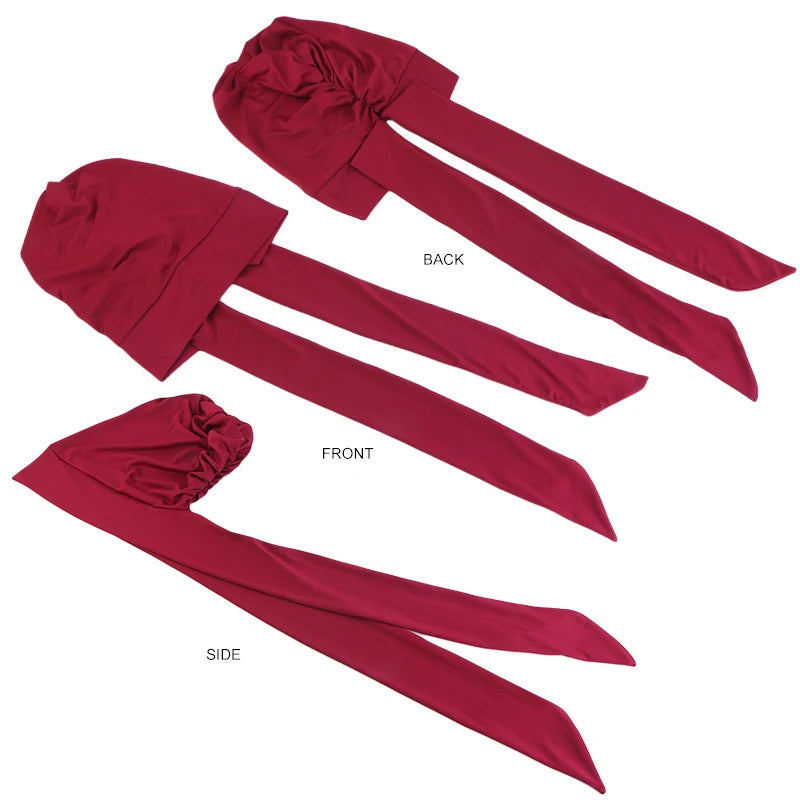Women Muslim Turban Cap Soft Stretch Pre-Tied Hat Islamic Headscarf Turban Hat Bonnet Turbante Mujer Chemo Cap Headwear