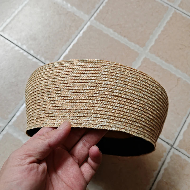 French Beret Hat Women Straw Cap Summer Woven Sun Hat Church Derby Party Hostesses Pillbox Hat Millinery Fascinator Base