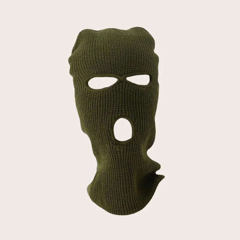 2023 New Black White 3 Hole Full Face Ski Mask Balaclava for Men Women Army Tactical CS Windproof Knit Beanies Winter Warm Caps
