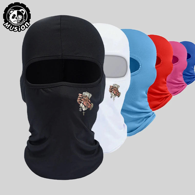 Musion Unisex Fashion Print Face Balaclava Tube Mask Motorcycle Windproof Dustproof Sunscreen Bandana Headband Outdoor Sports