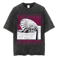 The Horrors Are Never Ending Yet I Remain Silly T-shirt Funny Japanese Style Frog Retro Washed T Shirt Men's Oversized Tees Tops