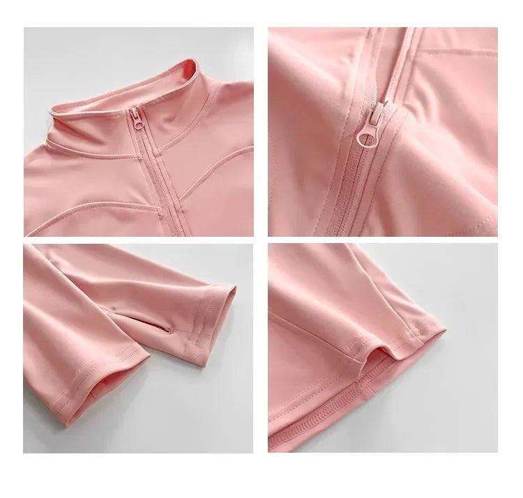 Sun Quick Drying Sports Coat Women's Tight Top Yoga Jacket Long Sleeve Zipper Jacket Running Fitness Women's Jacket S-3XL