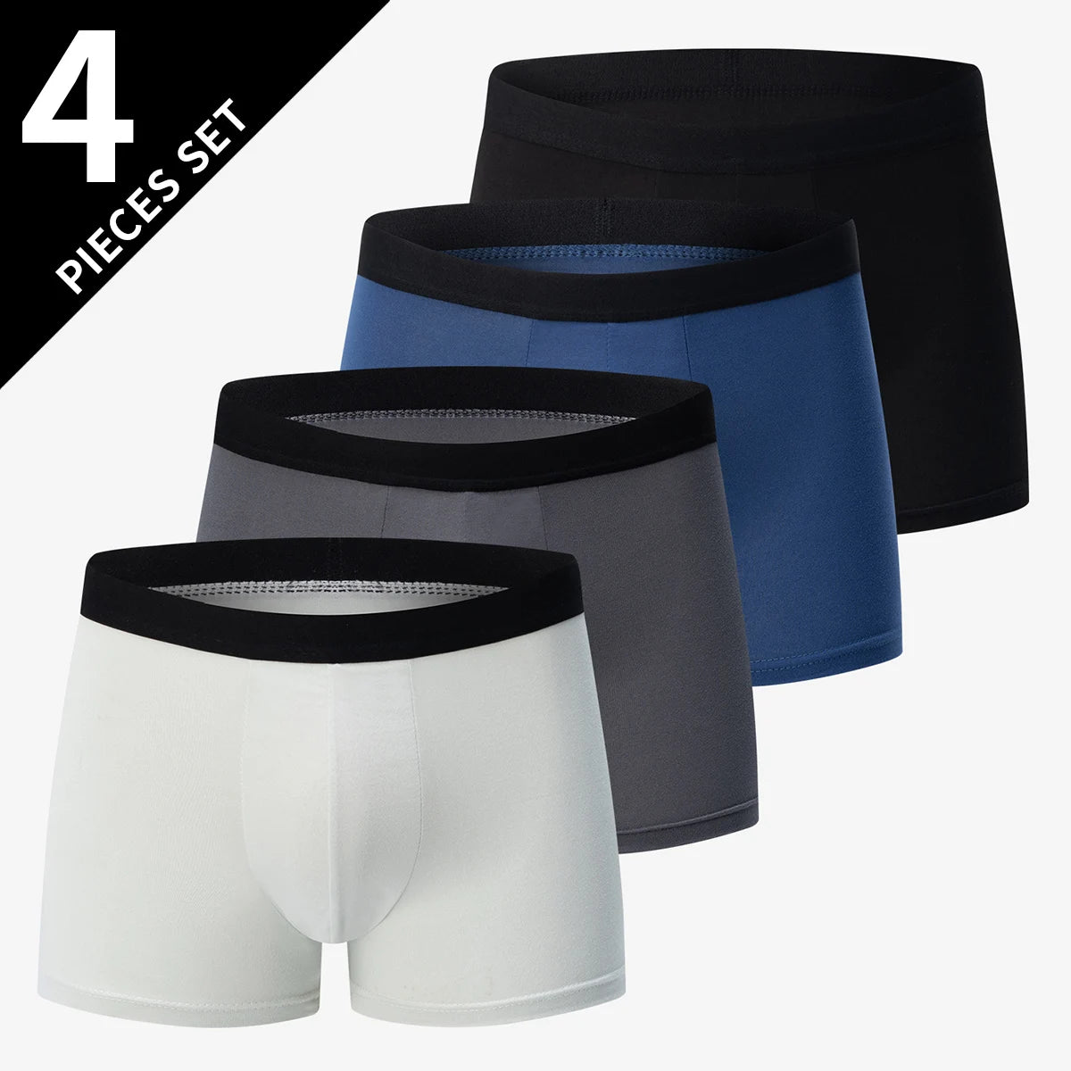 4/5Pcs European and American Size MEN'S Printed Fashion Boyshort Comfortable MEN'S Waist plus Size Underwear Sexy Swimming Trunk