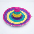 Summer Colorful Wide Brim Mexican Party Hat Halloween Sombrero Straw Hats Decor Party Beach Hat Men