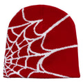 Unisex Spider Web Printed Knit Hat, Warm Outdoor Pullover Hat Personality Beanie Hat
