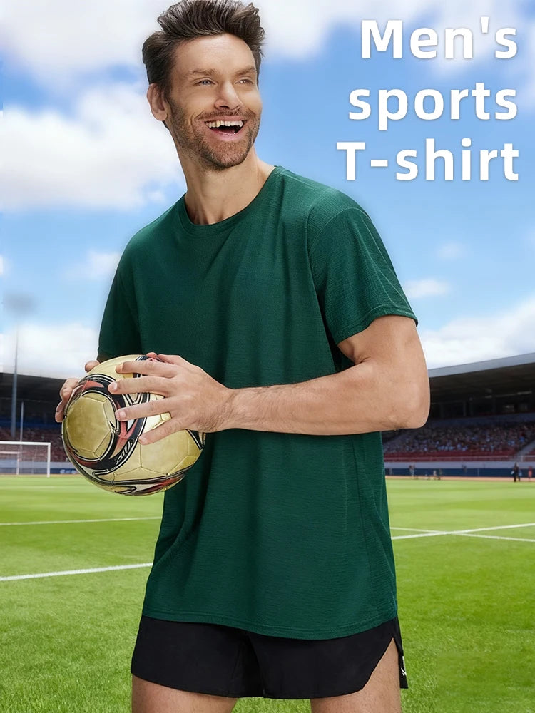 6-Pack Men's Breathable Polyester Crew Neck T-Shirts - Lightweight, Moisture-Wicking Short Sleeve Tops in Multiple Colors for Casual Wear and Outdoor Activities