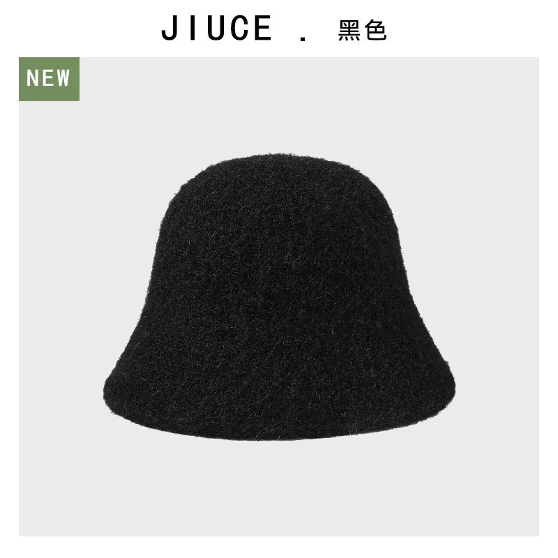 Fashion Ladies Winter Outdoor Warm Bucket Hat Woman‘s Daily Casual Fisherman Cap Korean Style Classic Panama Hats